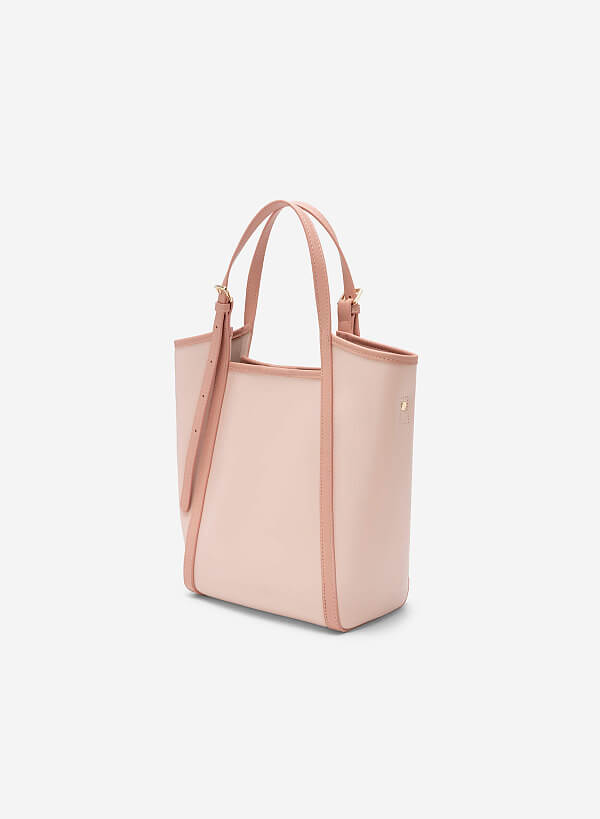 Túi Tote Quai Đôi Nhấn Viền - TOT 0108 - Màu Hồng - VASCARA