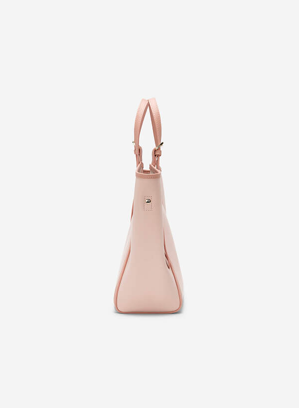 Túi Tote Quai Đôi Nhấn Viền - TOT 0108 - Màu Hồng - VASCARA