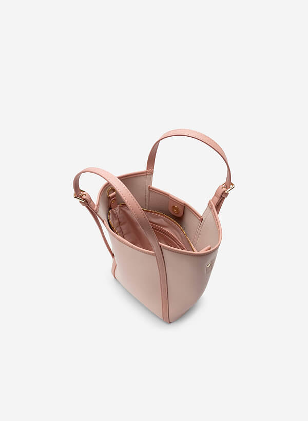 Túi Tote Quai Đôi Nhấn Viền - TOT 0108 - Màu Hồng - VASCARA