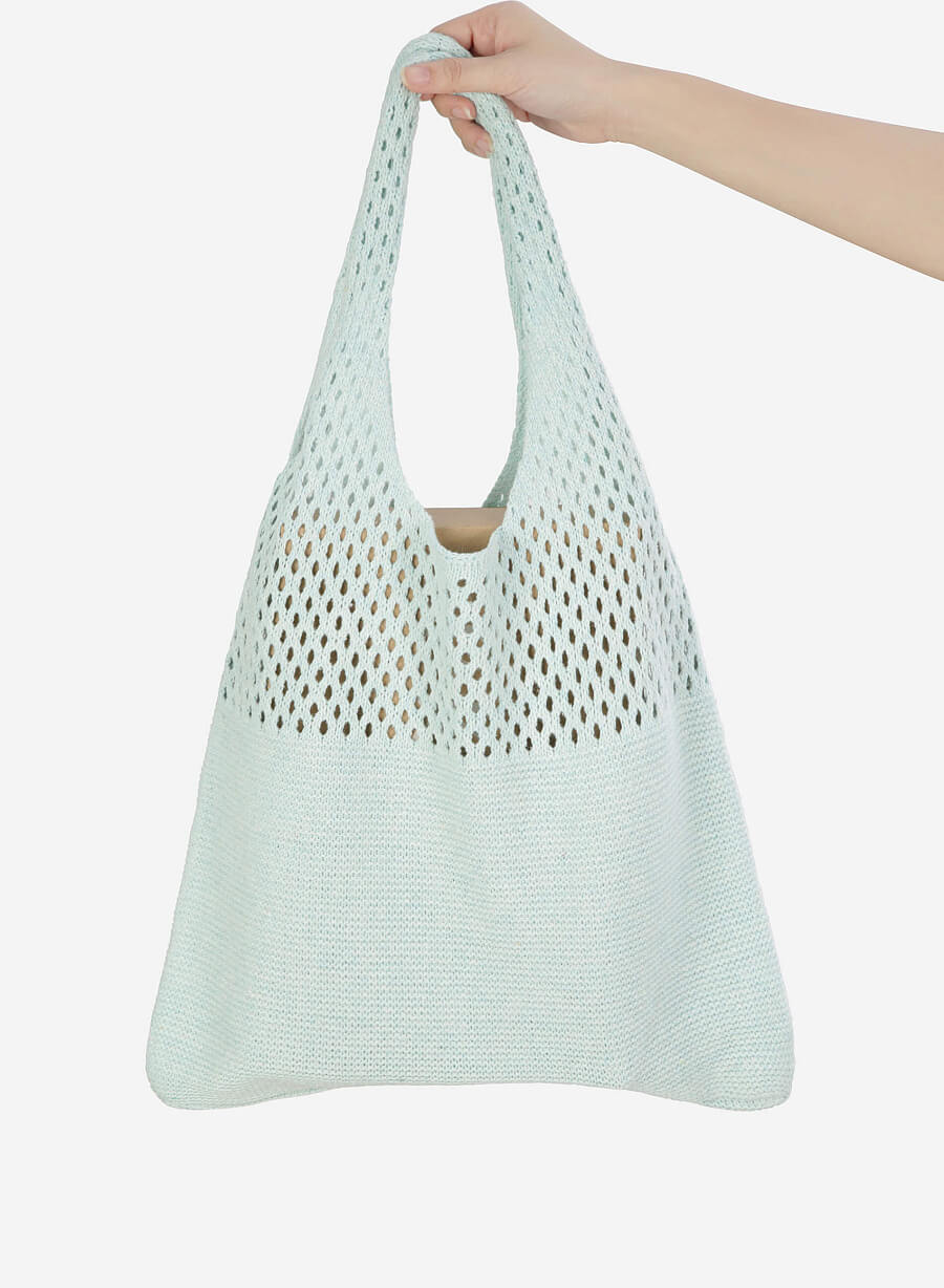 Túi knit đan lưới - KNB 0001 - Màu xanh lá sáng - vascara.com