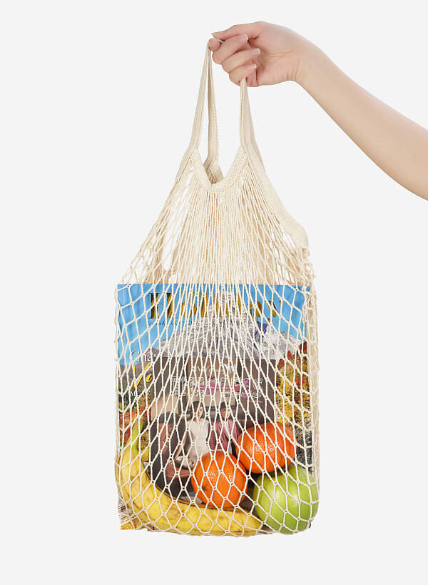 Túi len đan lưới - MEB 0001 - Màu kem - VASCARA