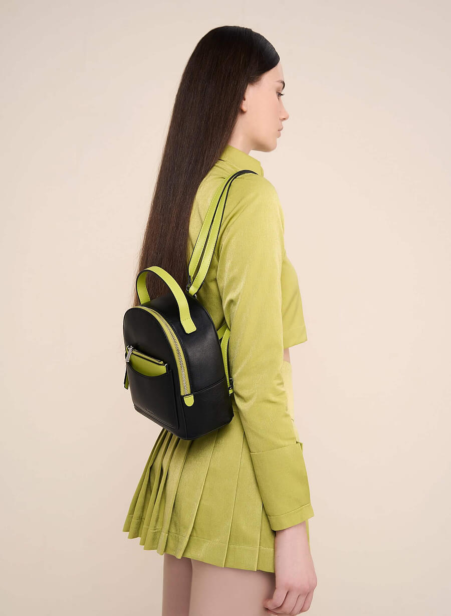 Balo Mini Nhấn Túi Phụ - BAC 0180 - Màu Đen - vascara.com
