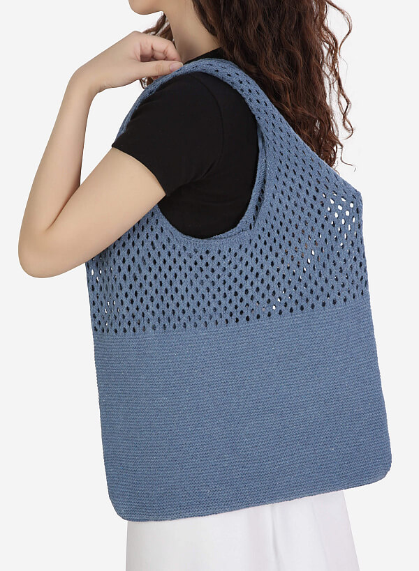 Túi knit đan lưới - KNB 0001 - Màu xanh navy - VASCARA