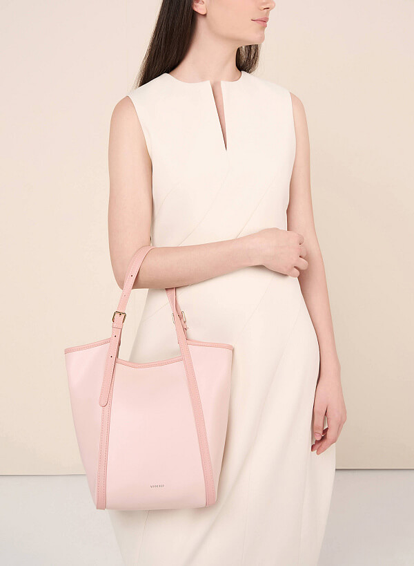 Túi Tote Quai Đôi Nhấn Viền - TOT 0108 - Màu Hồng