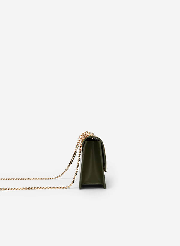 Colour Block Crossbody Bag - MES 0207 - Dark Green - VASCARA