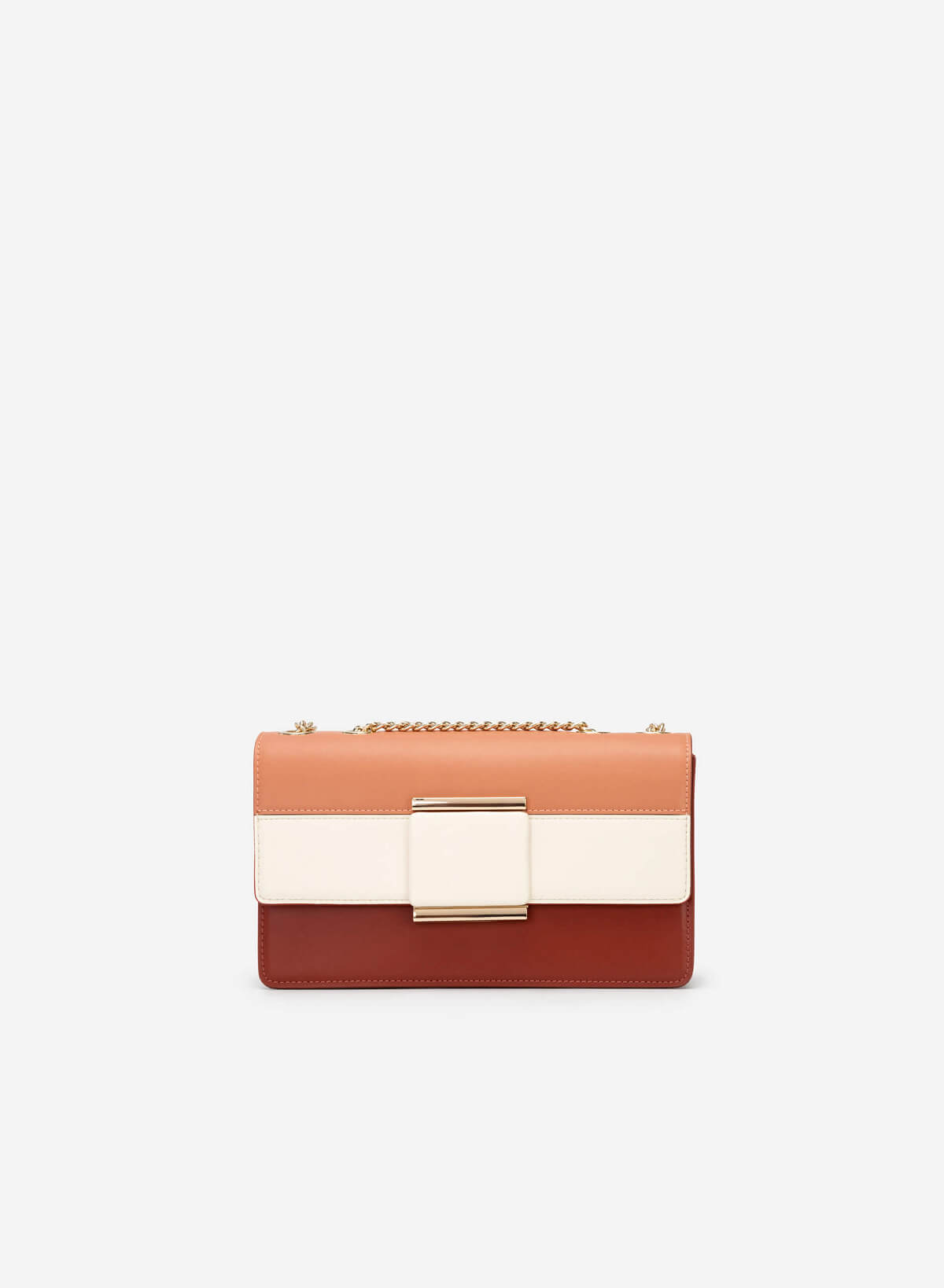 Colour Block Crossbody Bag - MES 0207 - Dark Pink - vascara.com