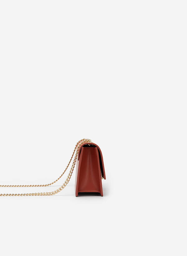 Colour Block Crossbody Bag - MES 0207 - Dark Pink - VASCARA