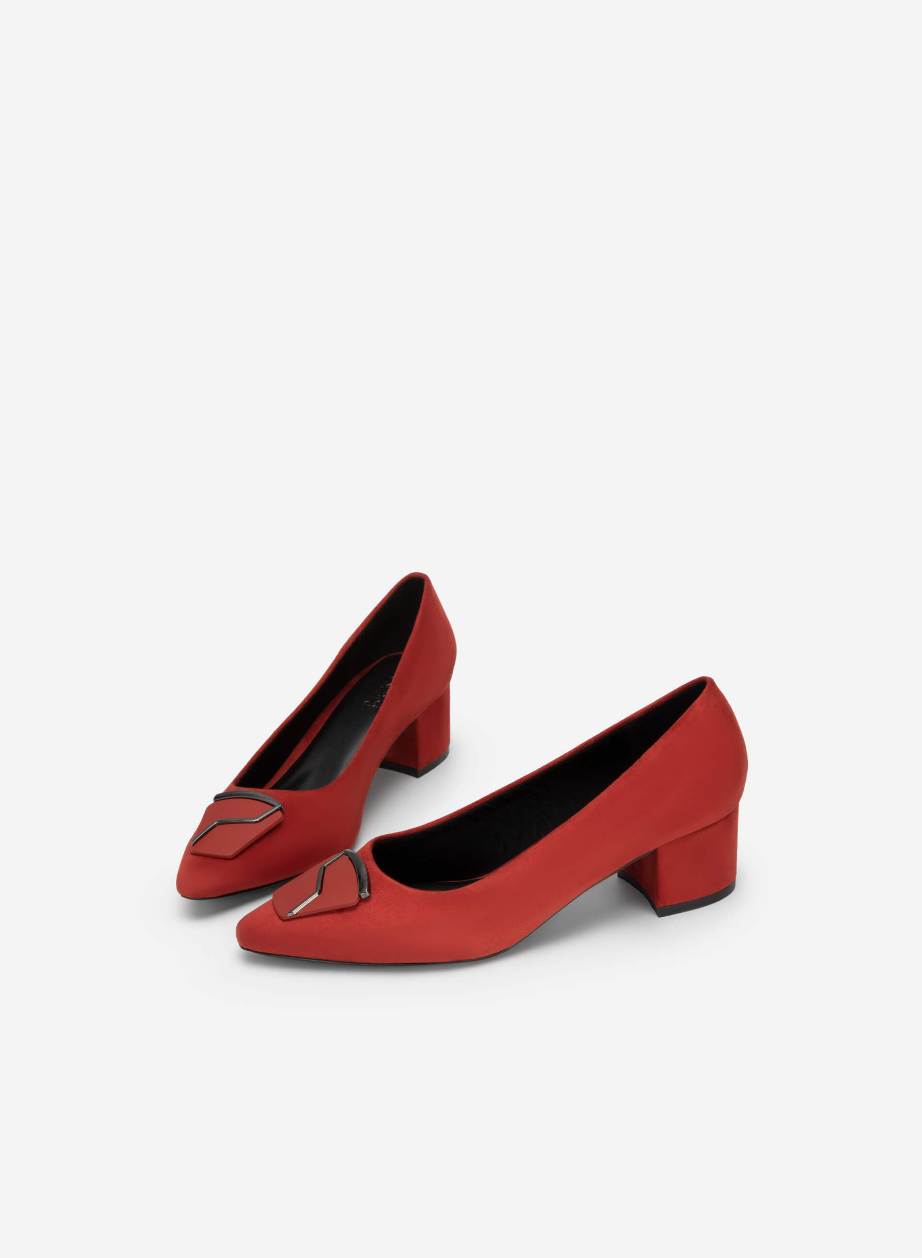 Layer Lock D cor Block Heel Pointed Toe Shoes HIG 0586 Dark