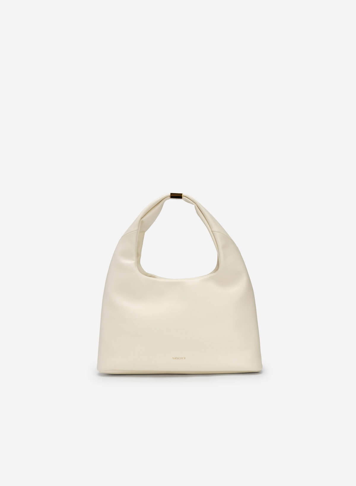 Metal Lock Décor Hobo Bag - TTE 0100 - Cream - vascara.com