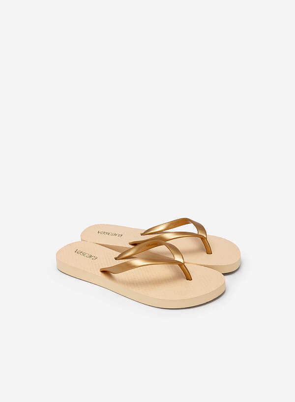 Monochrome Flip Flops - FLI 0186 - Rose Gold - VASCARA
