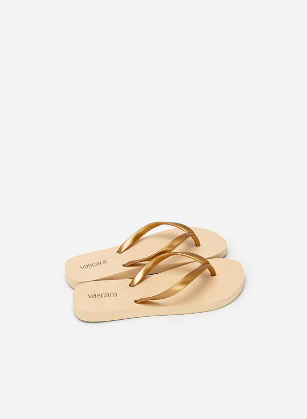 Monochrome Flip Flops - FLI 0186 - Rose Gold - VASCARA
