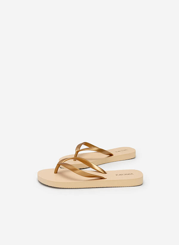 Monochrome Flip Flops - FLI 0186 - Rose Gold - VASCARA