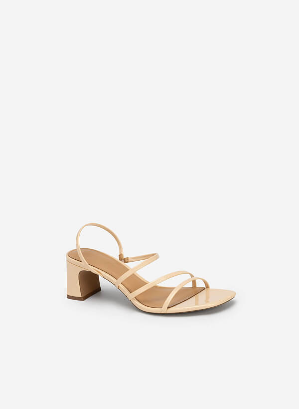 Skinny Strap Slingback Sandals - PUM 0745 - Beige - VASCARA