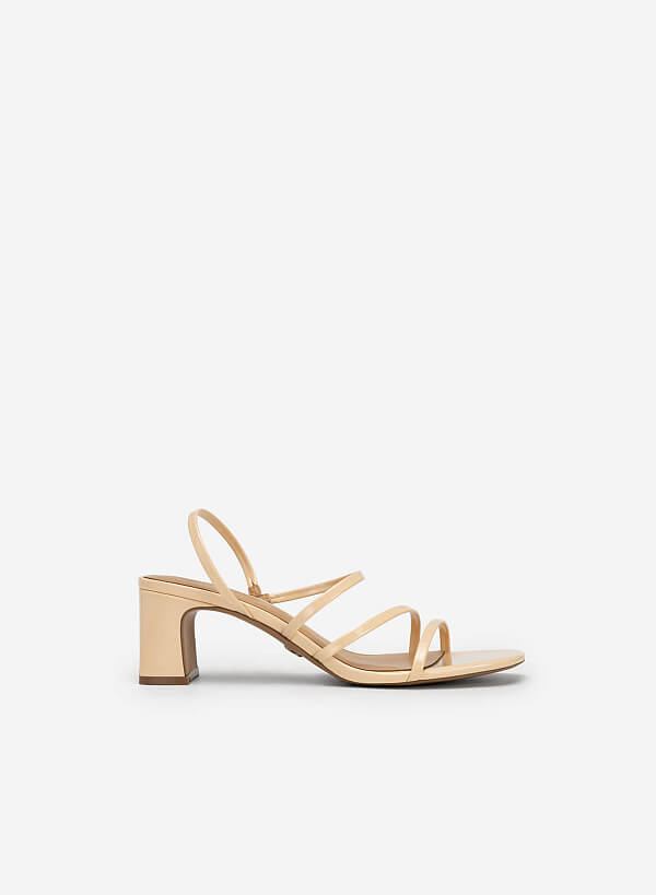 Skinny Strap Slingback Sandals - PUM 0745 - Beige - VASCARA