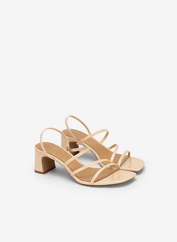 Skinny Strap Slingback Sandals - PUM 0745 - Beige - VASCARA