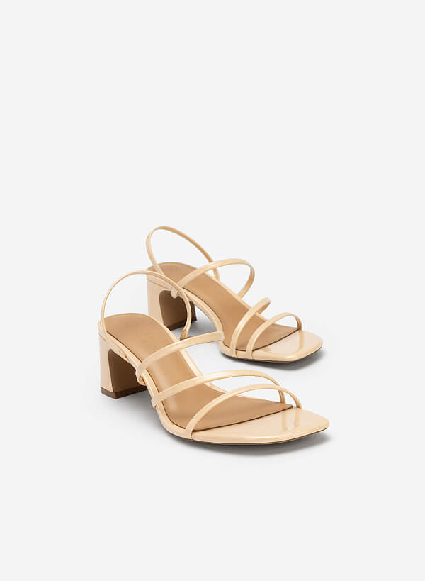 Skinny Strap Slingback Sandals - PUM 0745 - Beige - VASCARA