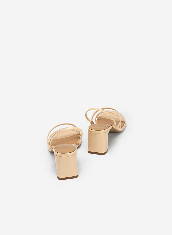 Skinny Strap Slingback Sandals - PUM 0745 - Beige - VASCARA