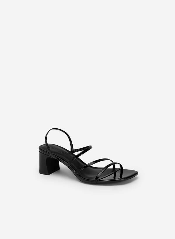 Skinny Strap Slingback Sandals - PUM 0745 - Black