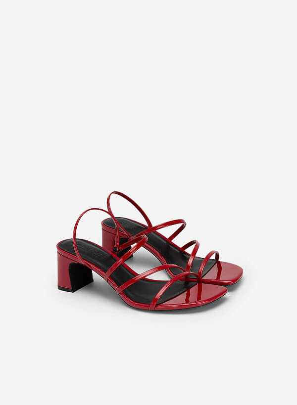 Skinny Strap Slingback Sandals - PUM 0745 - Red - VASCARA
