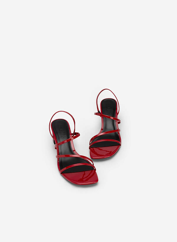 Skinny Strap Slingback Sandals - PUM 0745 - Red - VASCARA