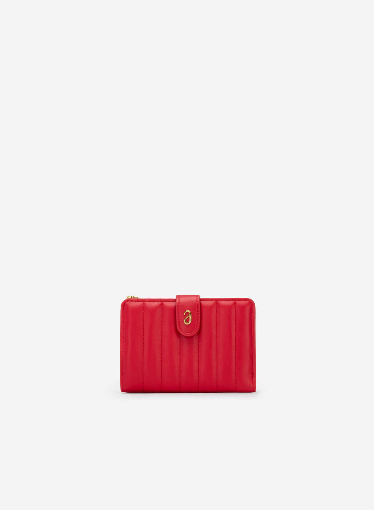 Stripe Quilted Mini Wallet - WLL 0249 - Red - VASCARA