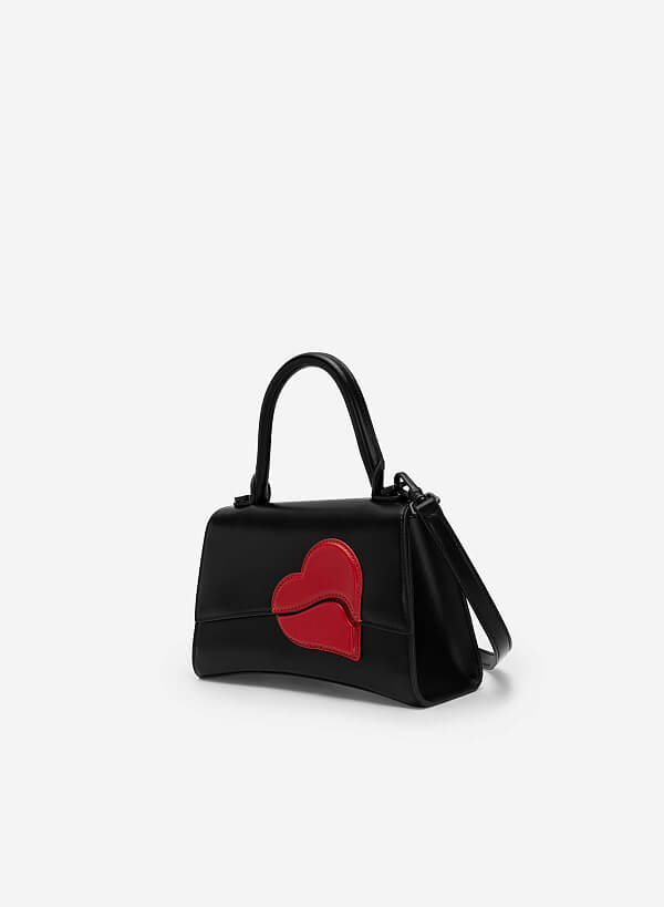 Geometric Heart Pattern Handbag - Love Limited Edition - SAC 0318 - Black - VASCARA