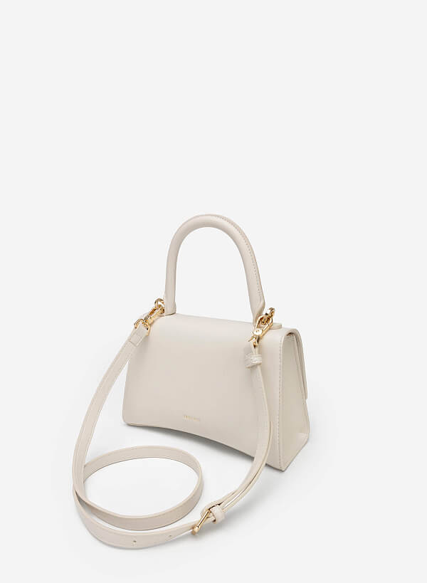Geometric Heart Pattern Handbag - Love Limited Edition - SAC 0318 - Cream - VASCARA