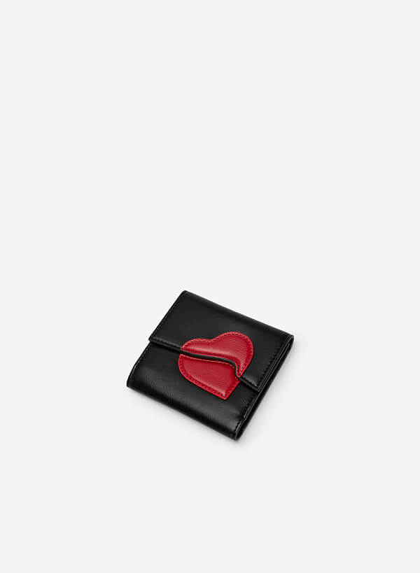 Heart Pattern Mini Wallet - Love Limited Edition - WLL 0259 - Black - VASCARA