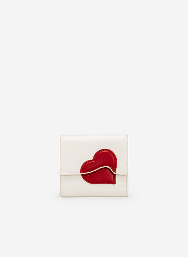 Heart Pattern Mini Wallet - Love Limited Edition - WLL 0259 - Cream - VASCARA