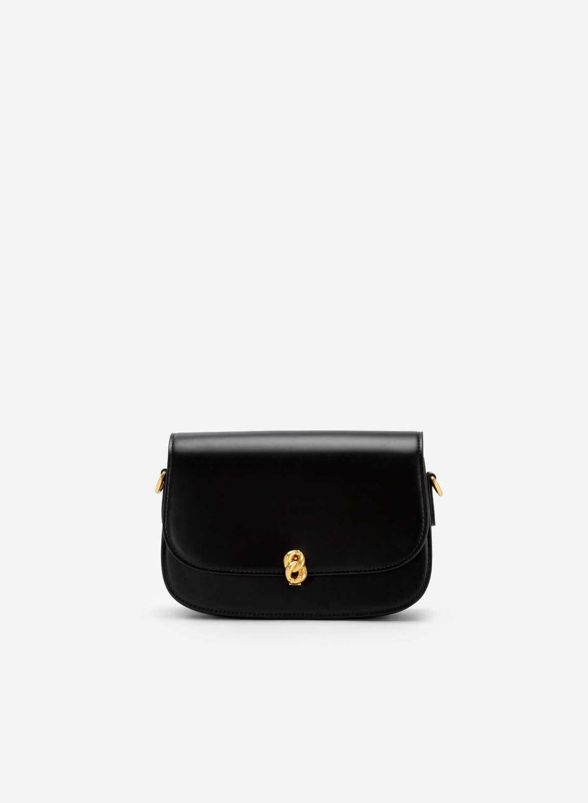 Metal Lock Décor Flap Crossbody Bag - MES 0212 - Black - vascara.com