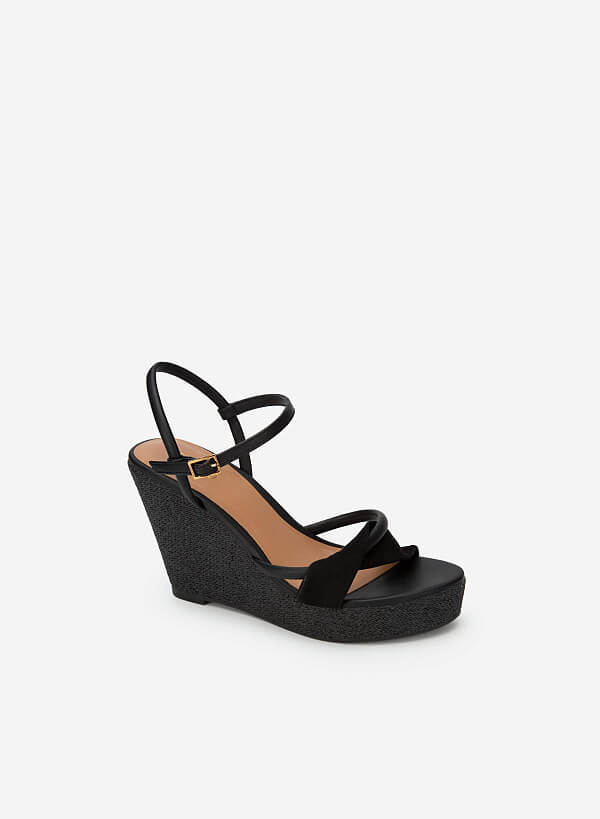Wedge Sandals - PLA 0438 - Black - VASCARA