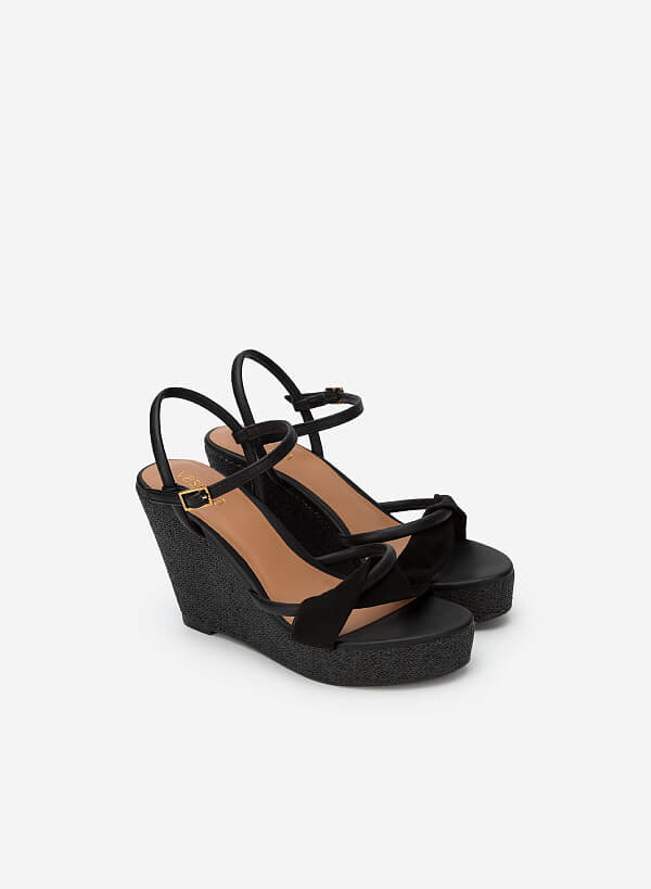 Wedge Sandals - PLA 0438 - Black - VASCARA