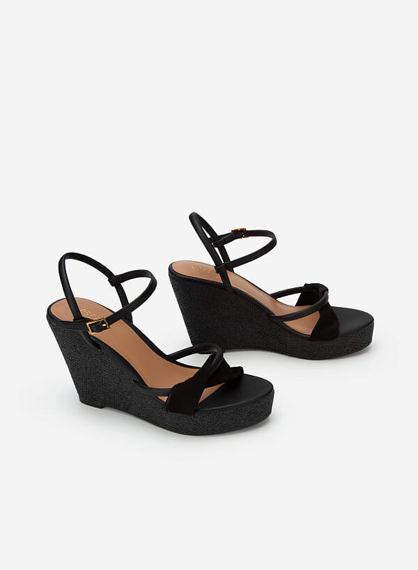 Wedge Sandals - PLA 0438 - Black - VASCARA