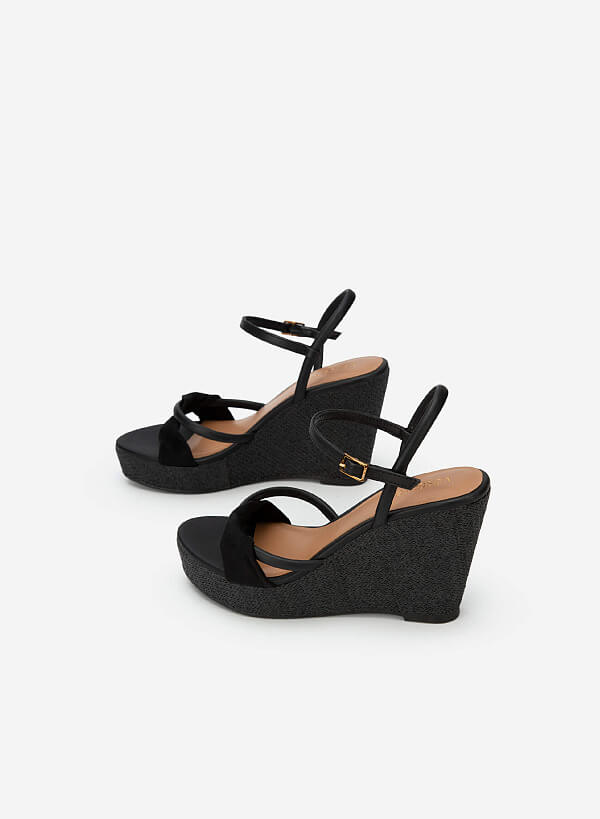 Wedge Sandals - PLA 0438 - Black - VASCARA