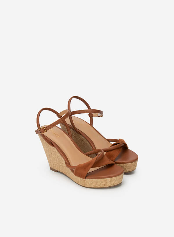 Wedge Sandals - PLA 0438 - Brown - VASCARA