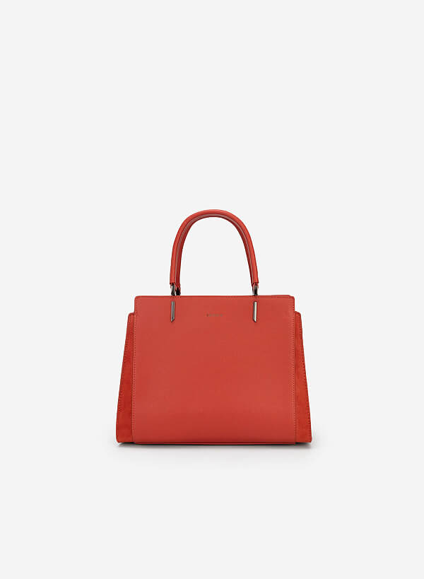 Túi tote phối layer - TOT 0090 - Màu cam đậm