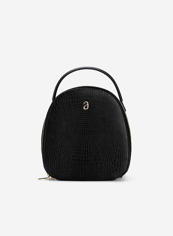 Balo mini vân cá sấu - BAC 0181 - Màu đen - VASCARA