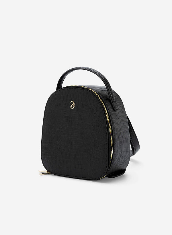 Balo mini vân cá sấu - BAC 0181 - Màu đen - VASCARA