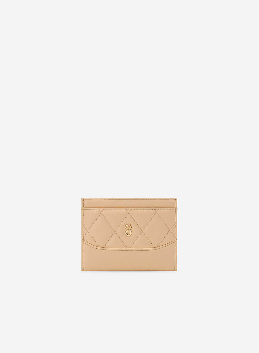 Card holder may chần hình thoi - WAL 0253 - Màu be - VASCARA