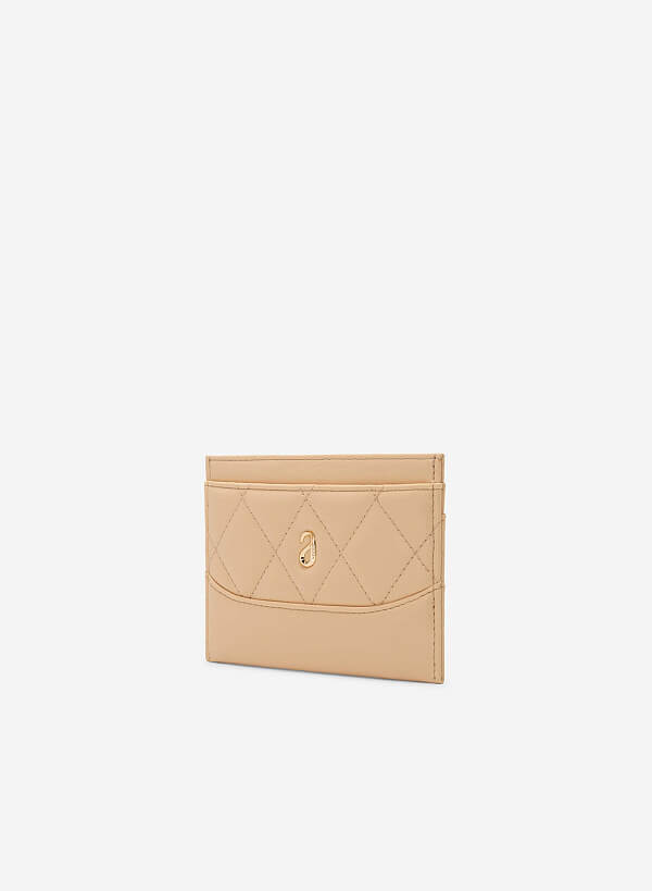 Card holder may chần hình thoi - WAL 0253 - Màu be - VASCARA