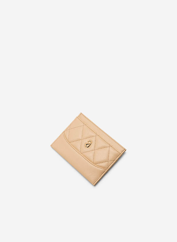 Card holder may chần hình thoi - WAL 0253 - Màu be - VASCARA