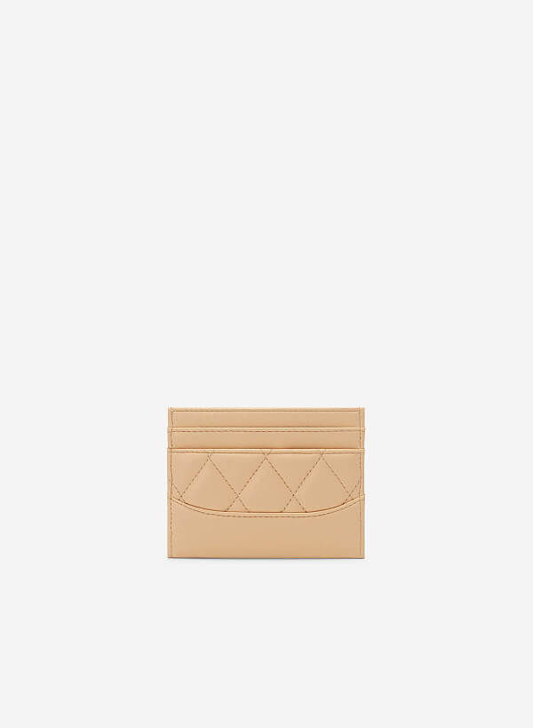 Card holder may chần hình thoi - WAL 0253 - Màu be - VASCARA