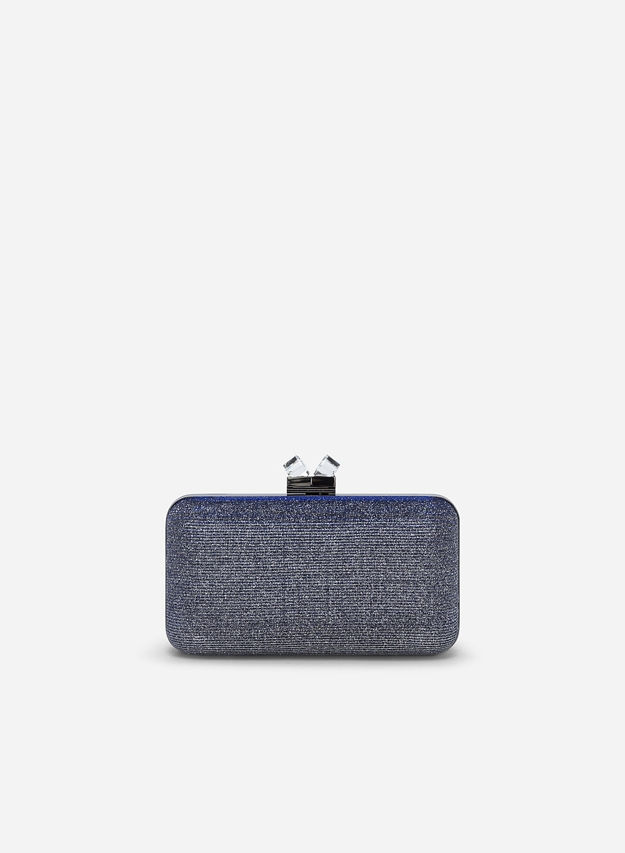 Clutch Dự Tiệc Khóa Crystal - CLU 0111 - Màu Bạc Ánh Xanh - vascara.com