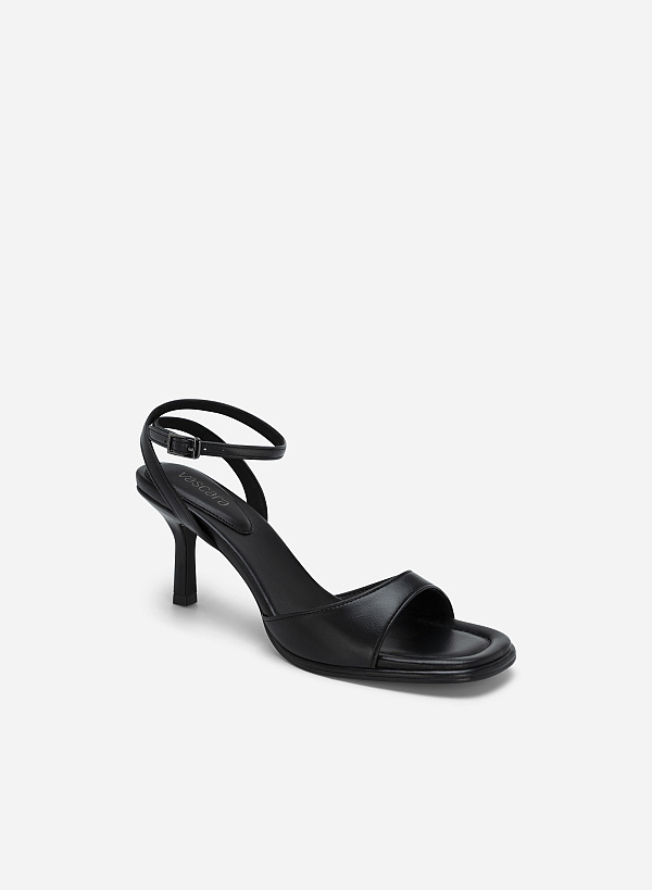 Sandal ankle strap nhấn đệm lót giày may chần - SDN 0753 - Màu đen