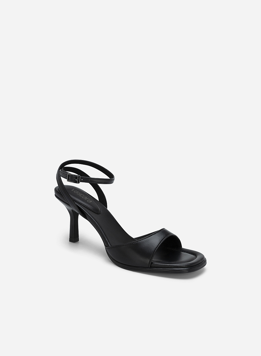 Sandal ankle strap nhấn đệm lót giày may chần - SDN 0753 - Màu đen - VASCARA