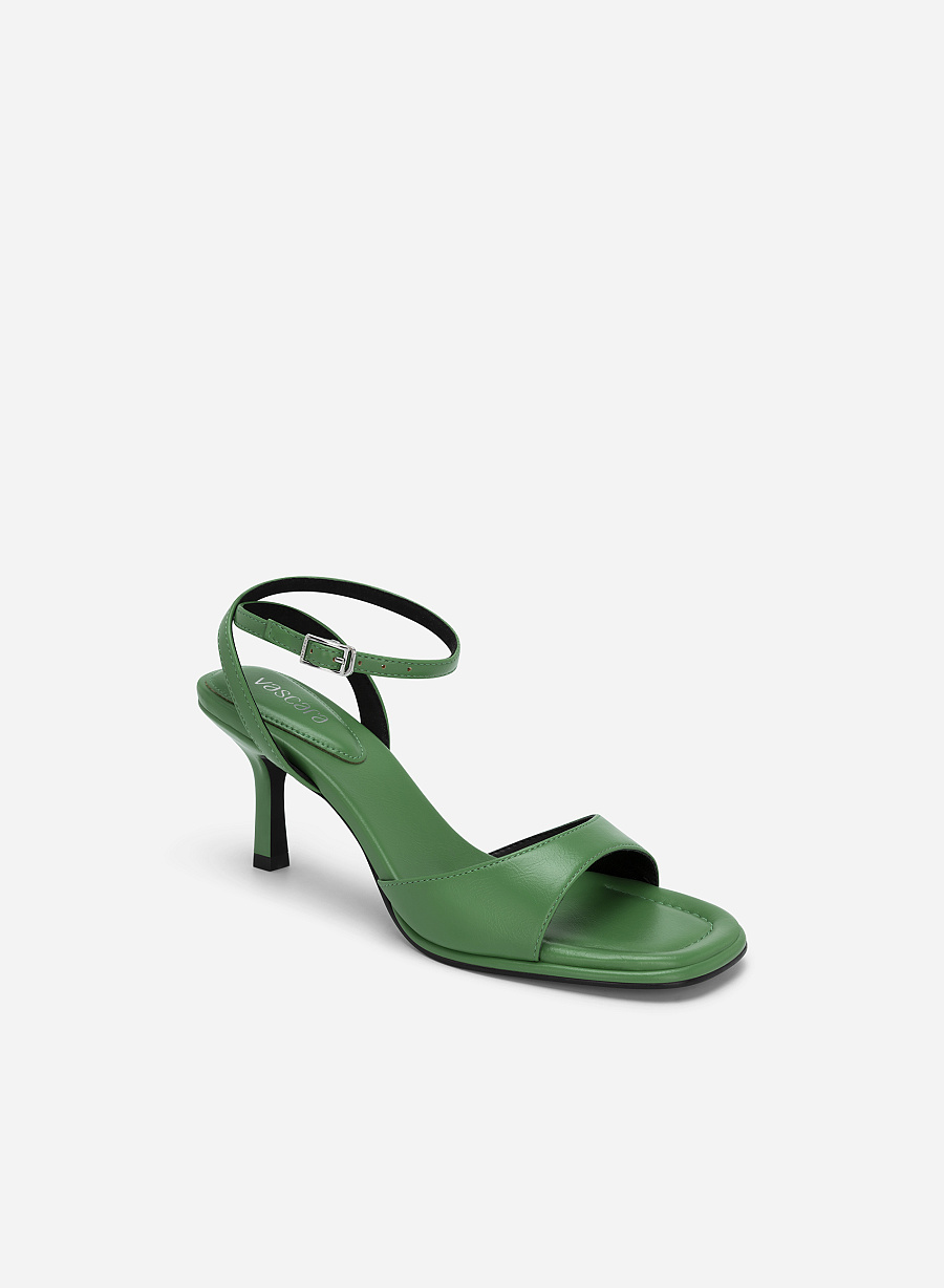 Sandal ankle strap nhấn đệm lót giày may chần - SDN 0753 - Màu xanh lá - vascara.com