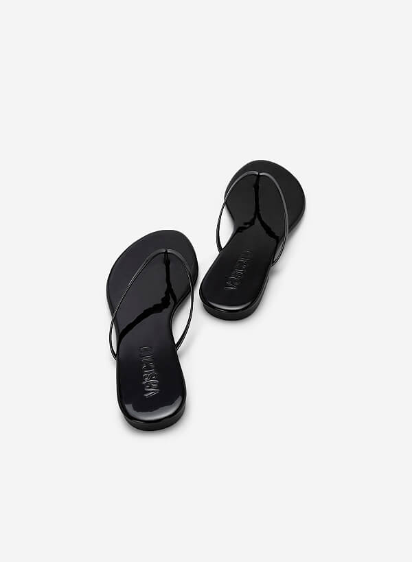 Dép Quai Kẹp Mũi Tròn - DXP 0180 - Màu Đen - VASCARA