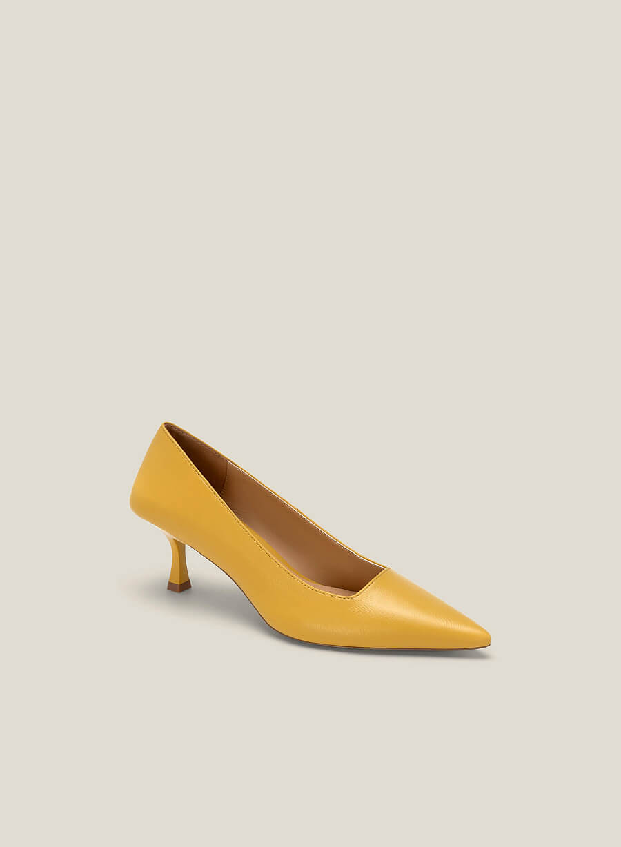 Giày bít mũi nhọn spool heel - BMN 0576 - Màu vàng - vascara.com