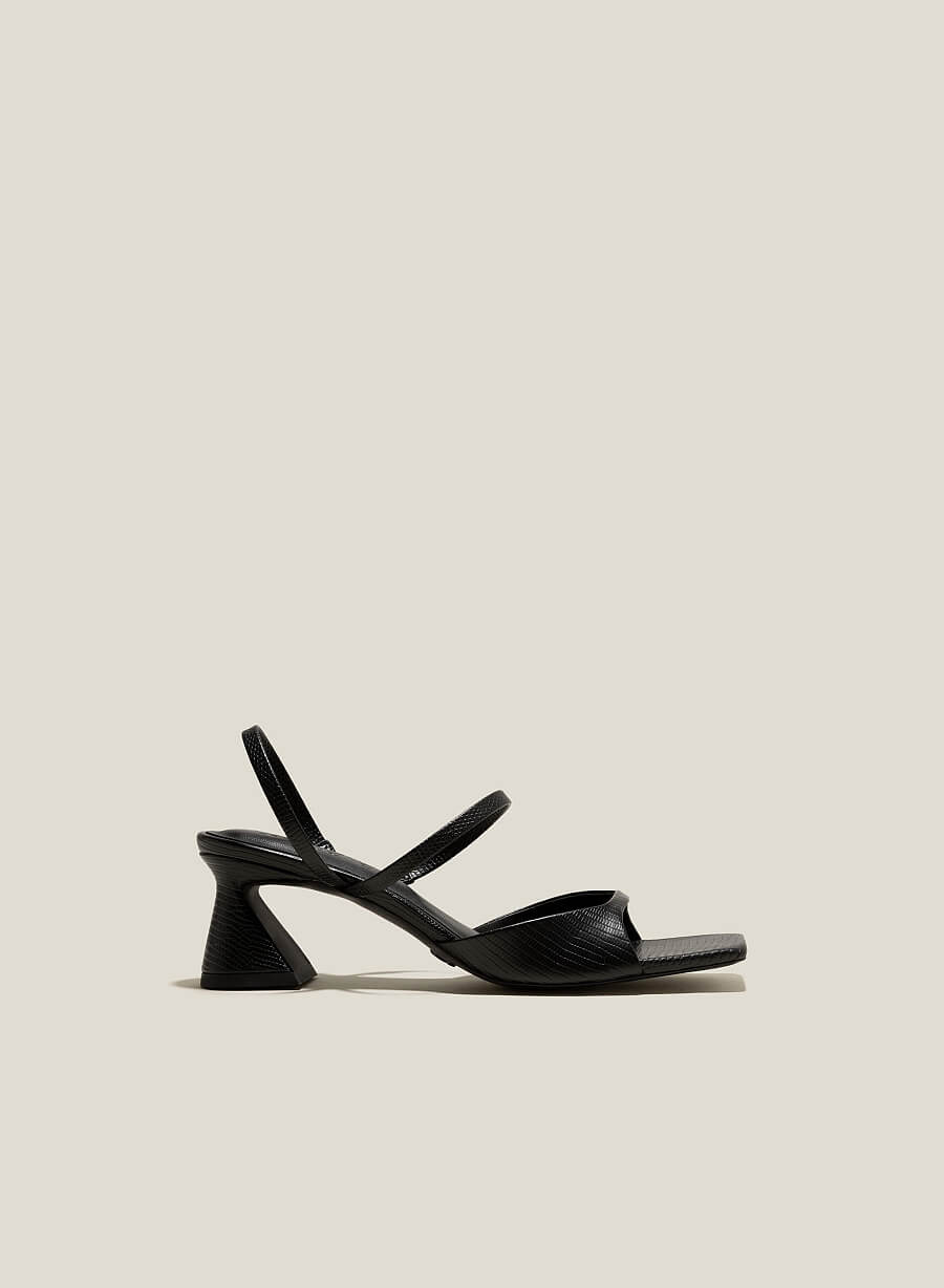 Giày Sandal Spool Heel Quai Mảnh - SDN 0756 - Màu Đen - vascara.com