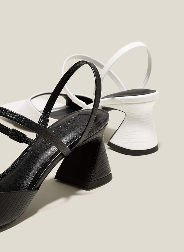 Giày Sandal Spool Heel Quai Mảnh - SDN 0756 - Màu Đen - VASCARA